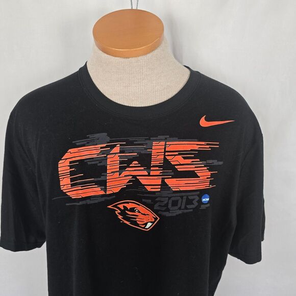 Nike Oregon State Beavers SS T-Shirt Men's XL Black Dri-Fit 2013 CWS NCAA - Picture 2 of 16
